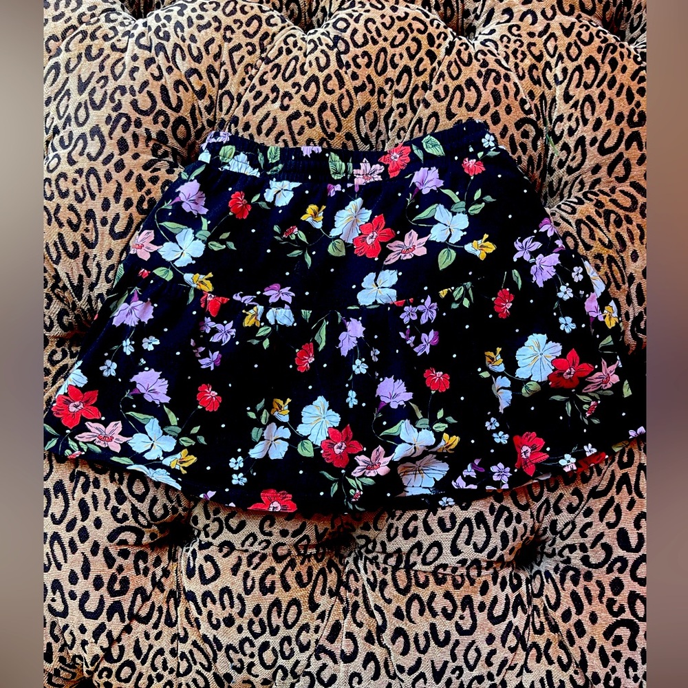 Rumi + Ryder Black Printed Layer Mini Skort